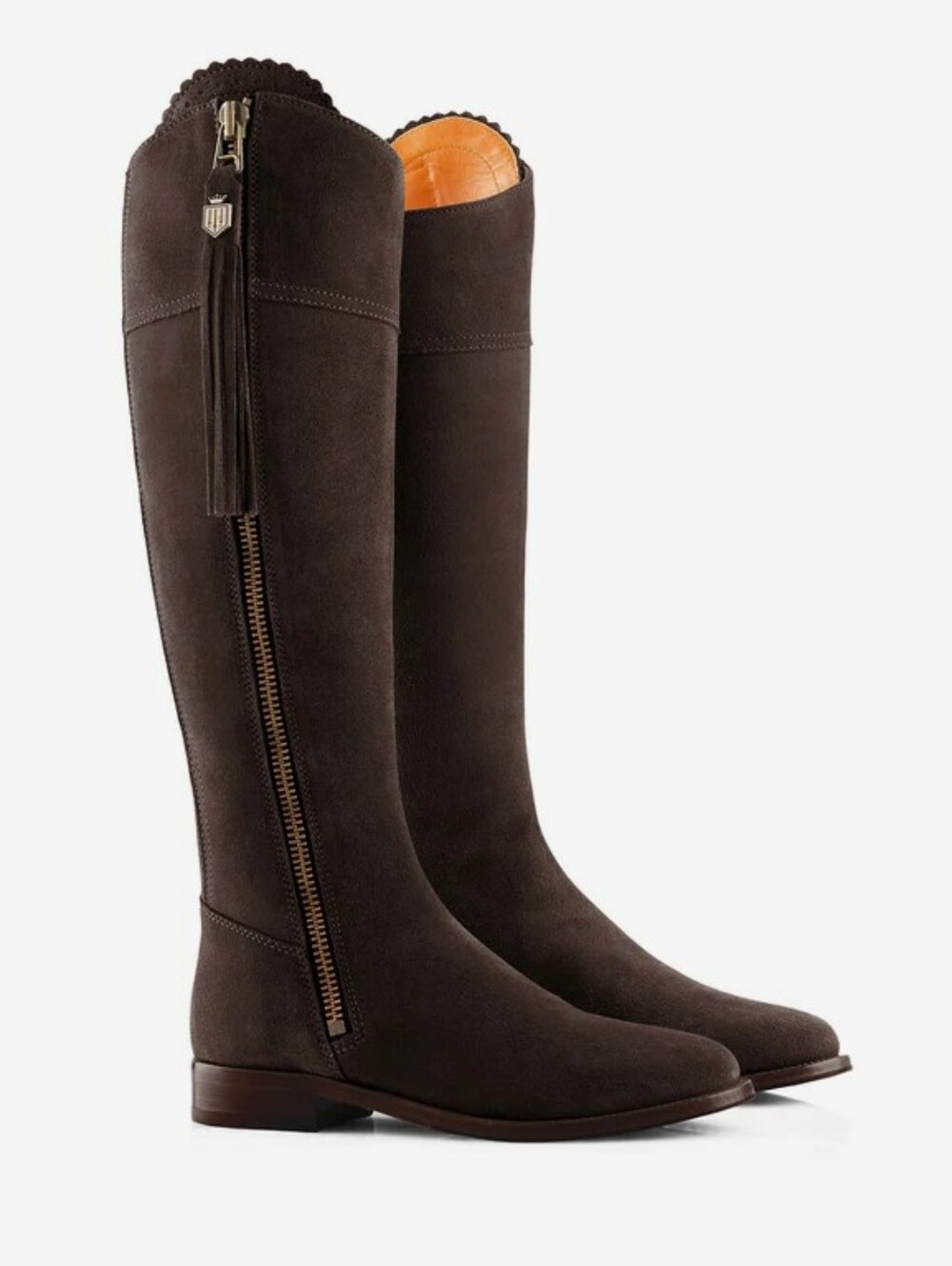 Fairfax & Favor Regina  Chocolate Suede Knee-High Boots-Sporting Calf